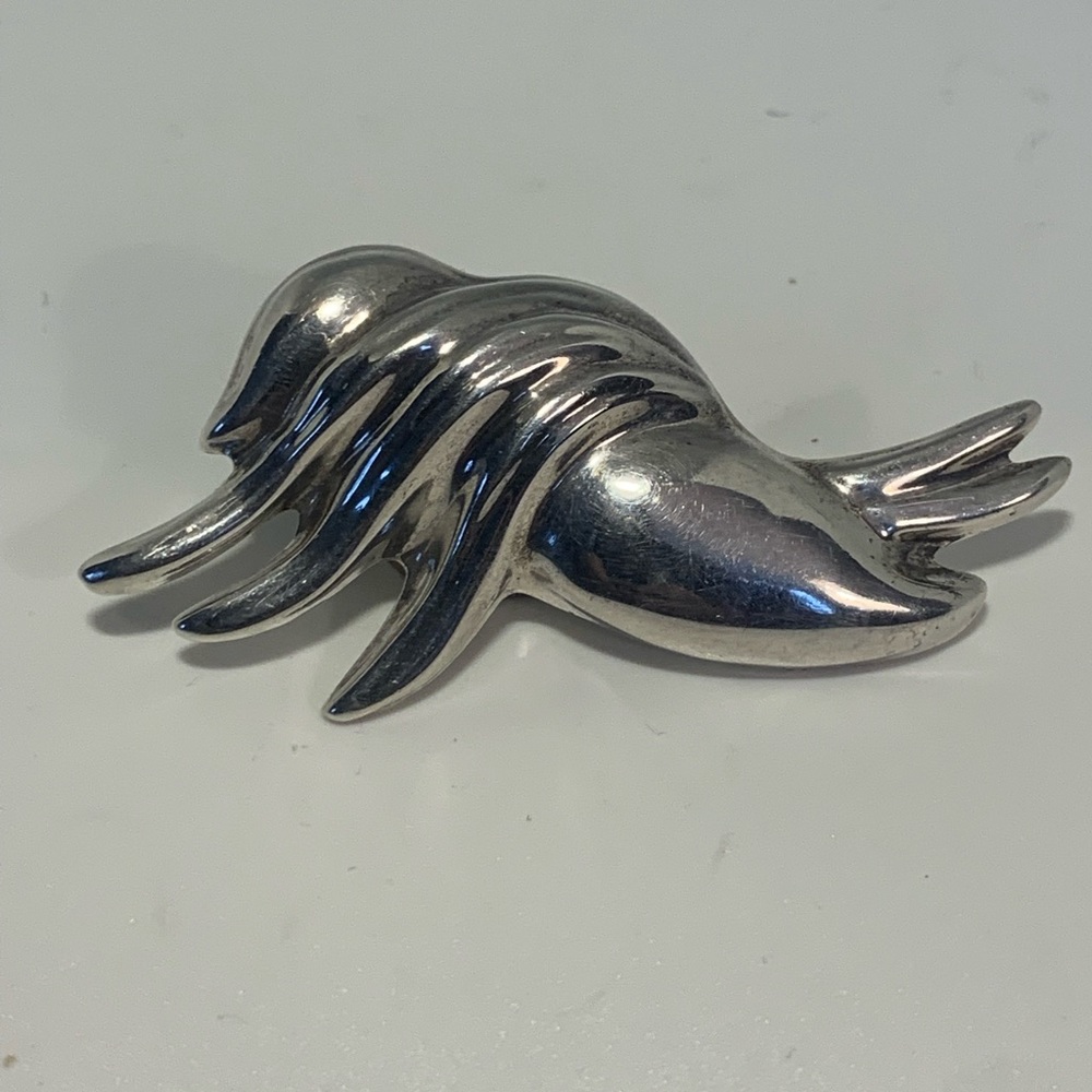 taxco sterling silver necklace/ pendant. Flying bird or Sea Creature.